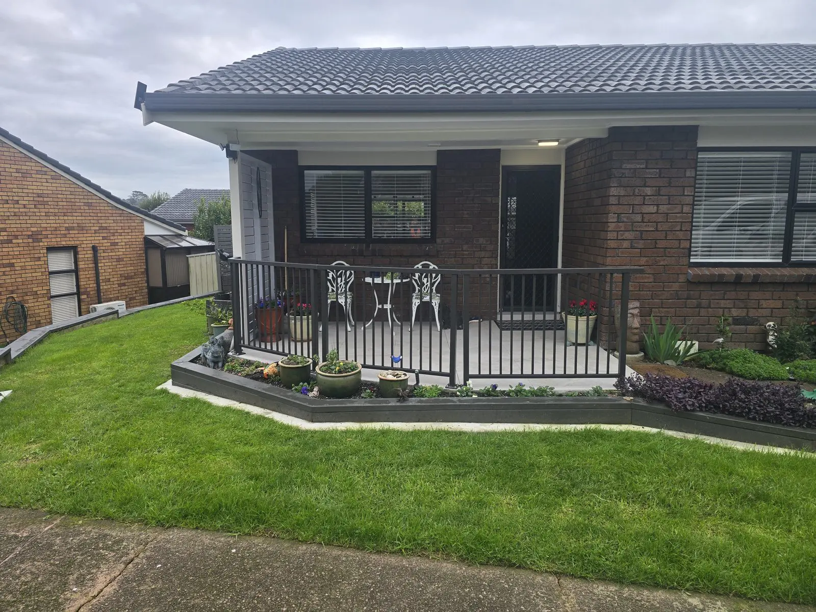 Balustrades 3 Black aluminium balustrade around a raised deck at an Auckland home