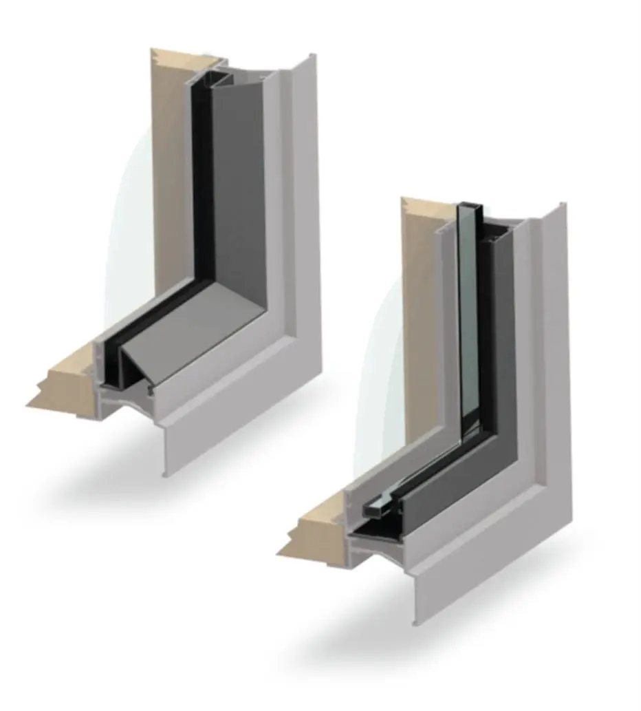 Retrofit Double Glazing and Secondary Glazing 2 Cutaway diagram showing a sealed double glazed unit fitted into an existing window frame
