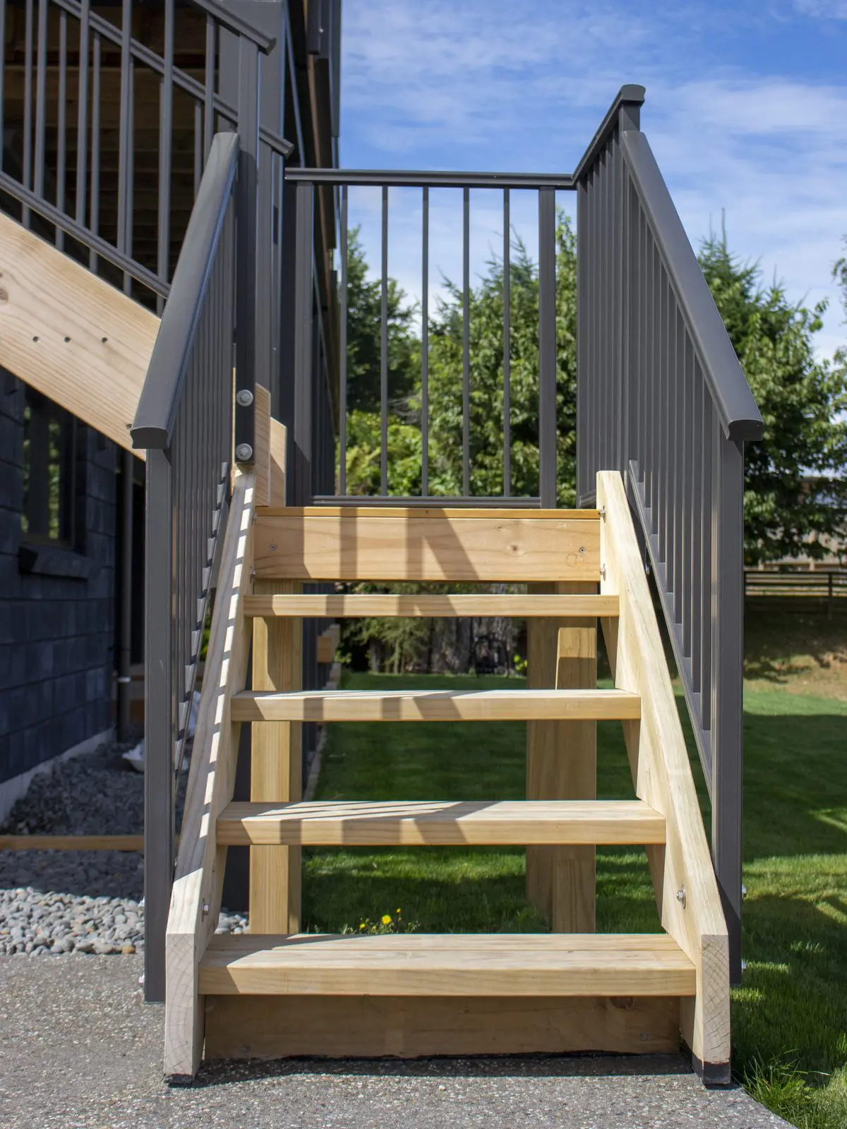 Balustrades 1 Viking baluster balustrade on outdoor stairs with a classic handrail in Ironsand